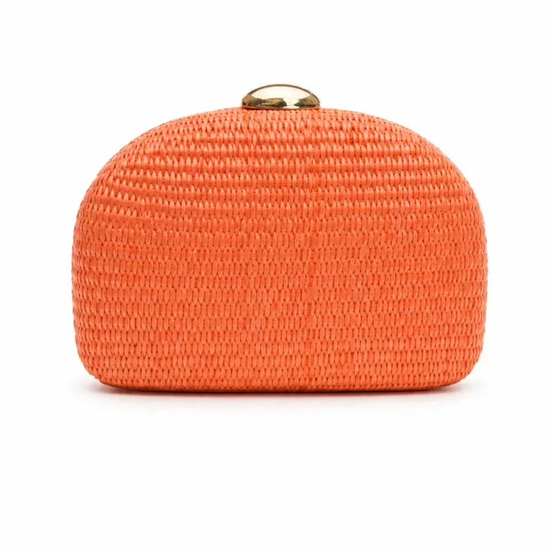 Bolso de fiesta clutch rafia naranja