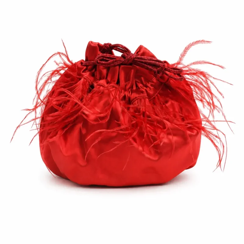 Bolso bombonera satinada roja