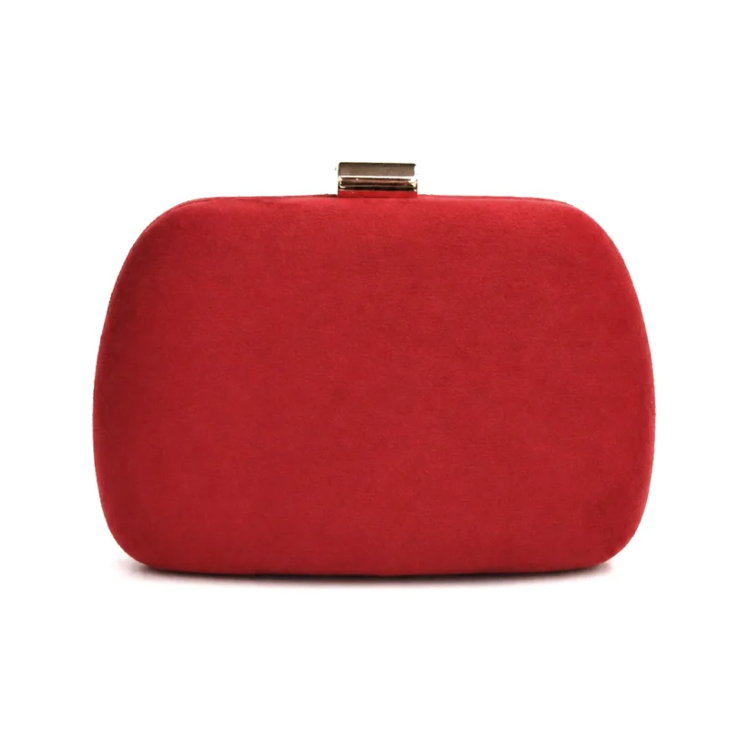 Bolso de fiesta clutch rojo ovalado