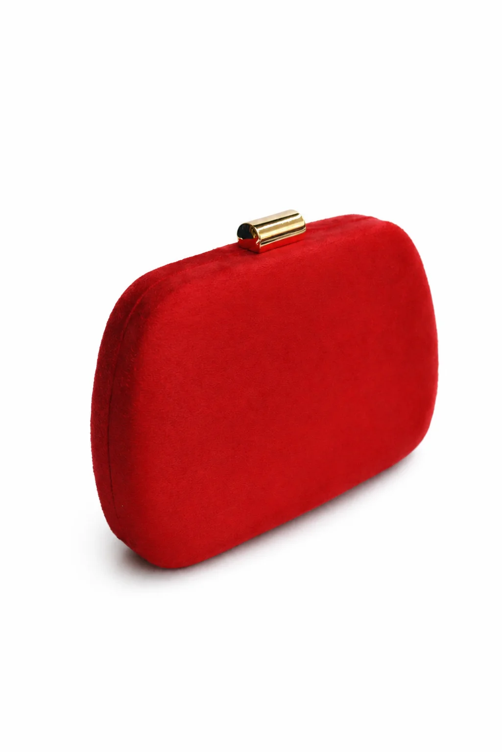 Bolso de fiesta clutch rojo ovalado - Imagen 2