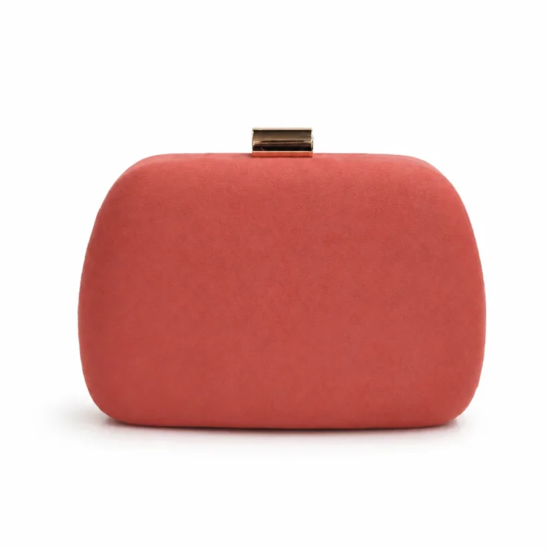 Bolso de fiesta clutch coral ovalado