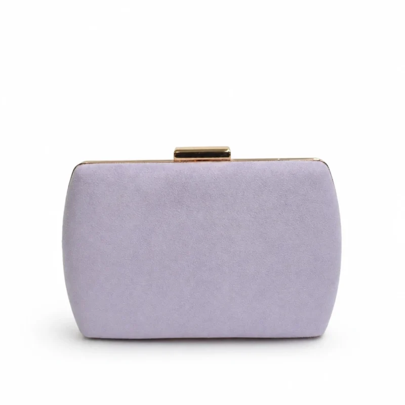Bolso clutch ovalado lila pastel