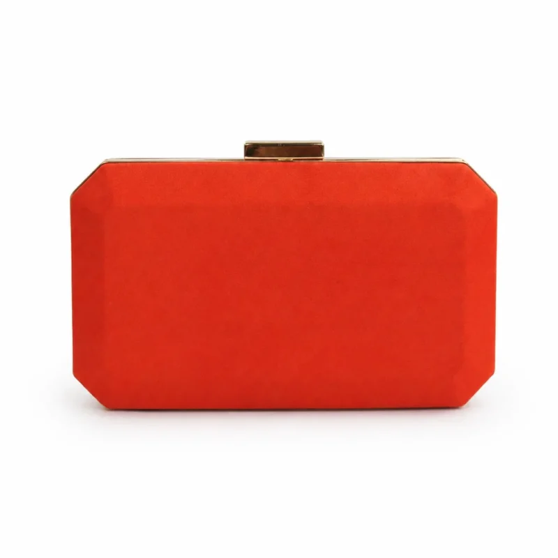 Bolso de fiesta clutch naranja y dorado