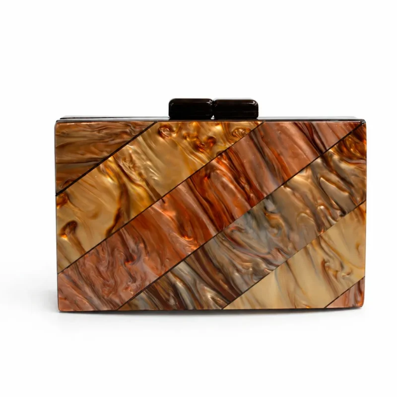 Bolso clutch nácar marrón mosaicos