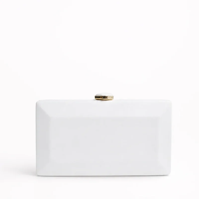 Bolso de fiesta clutch blanco