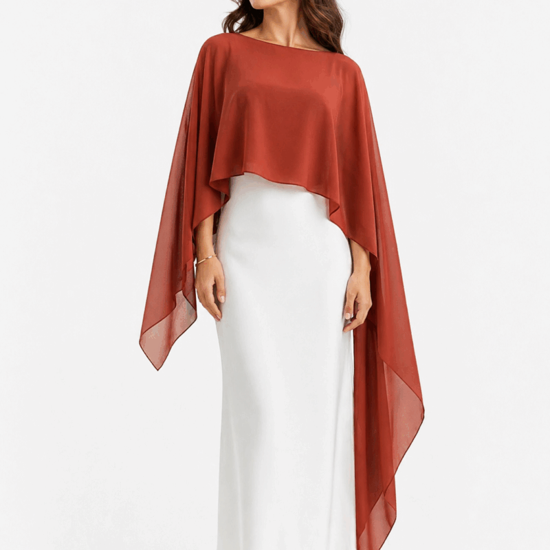 Capa de gasa asimétrica teja