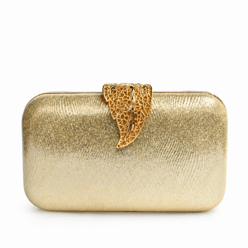 Bolso de fiesta dordo broche hoja