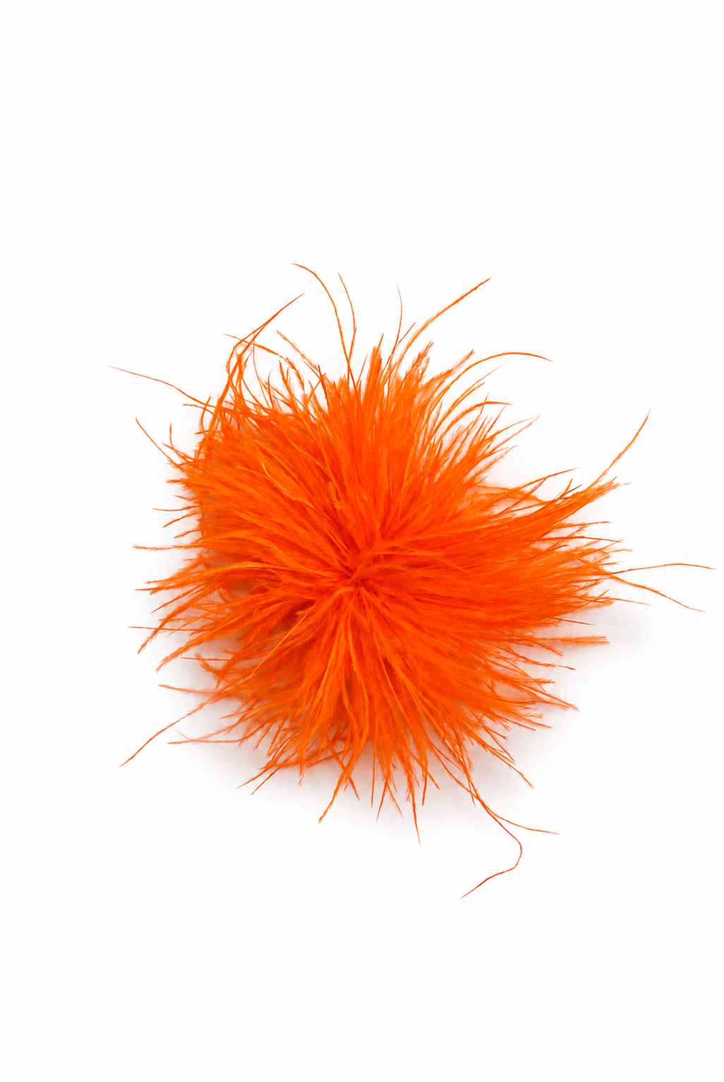 Tocado broche naranja plumas