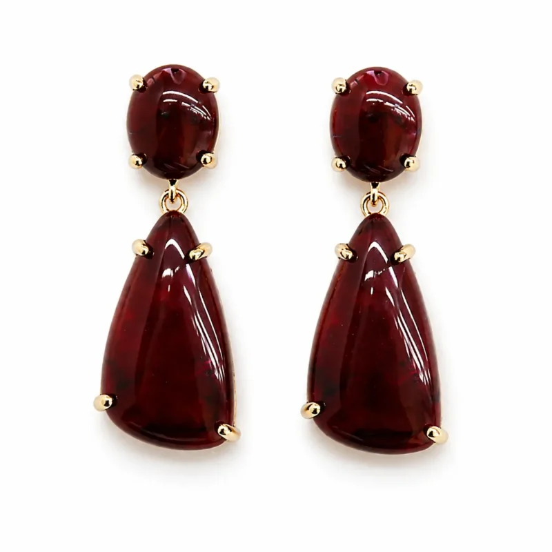 Pendientes de resina burdeos
