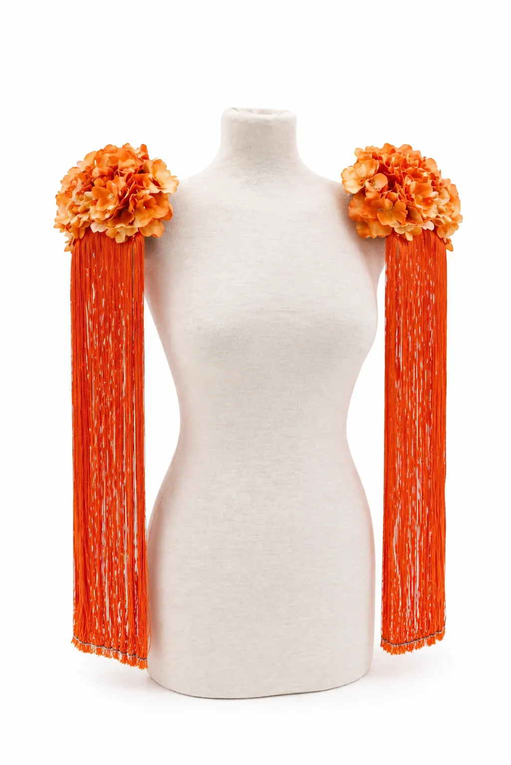 Hombreras naranjas flecos flamenca - Imagen 2