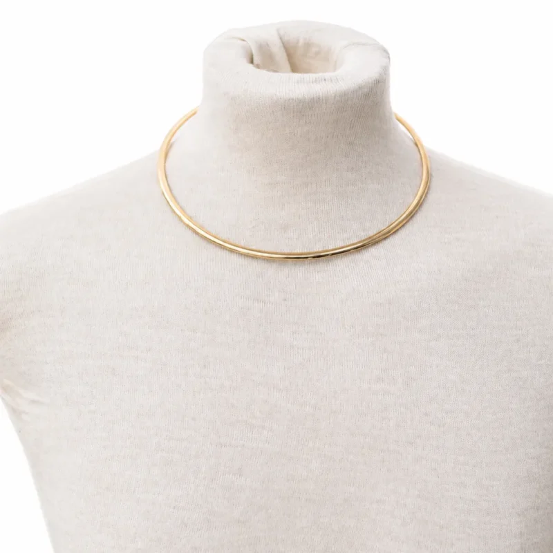 Choker rígida dorada minimalista