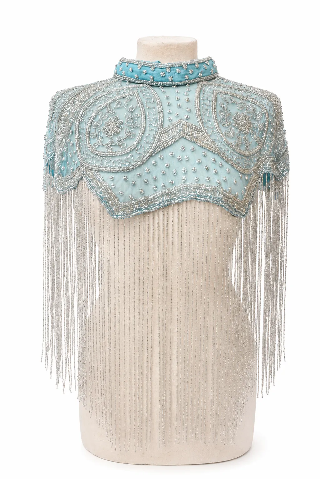 Capa joya de fiesta azul celeste y plata - Imagen 2