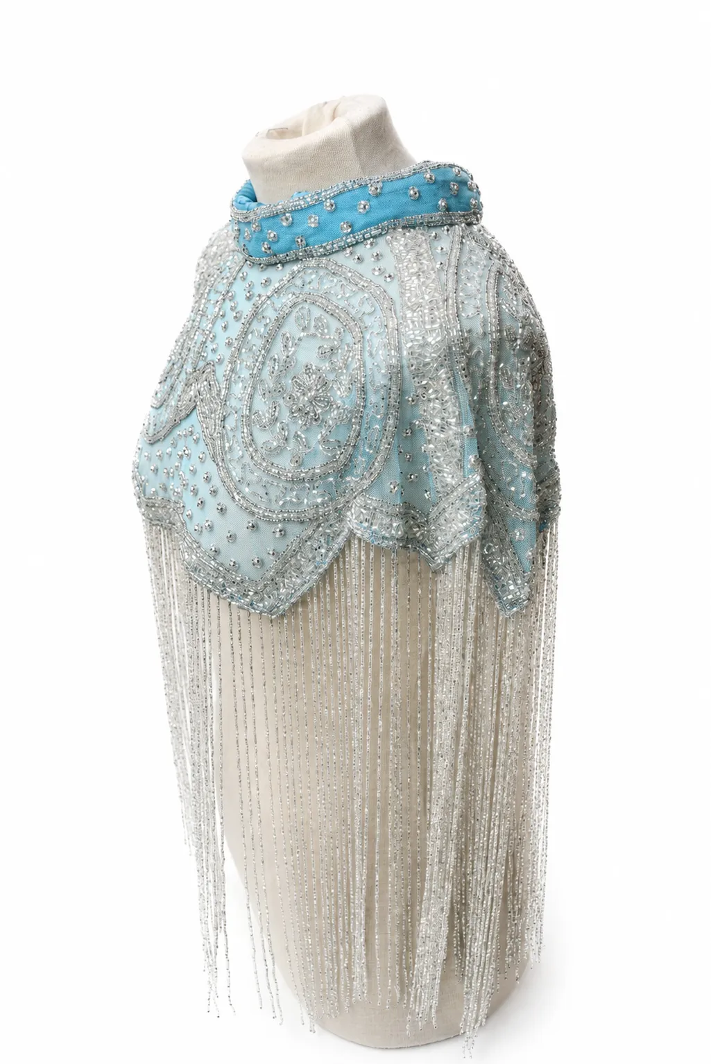 Capa joya de fiesta azul celeste y plata - Imagen 4