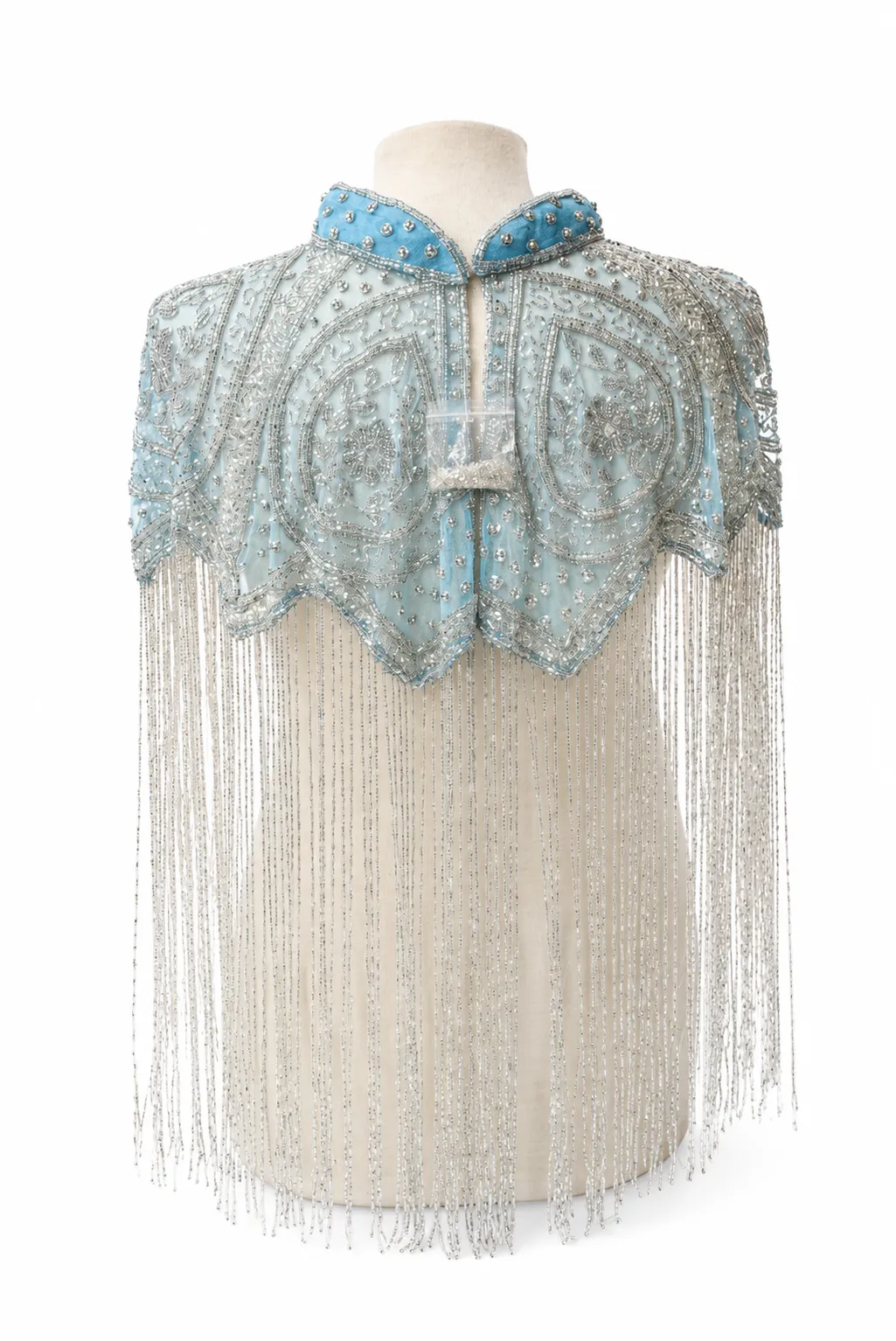 Capa joya de fiesta azul celeste y plata - Imagen 5
