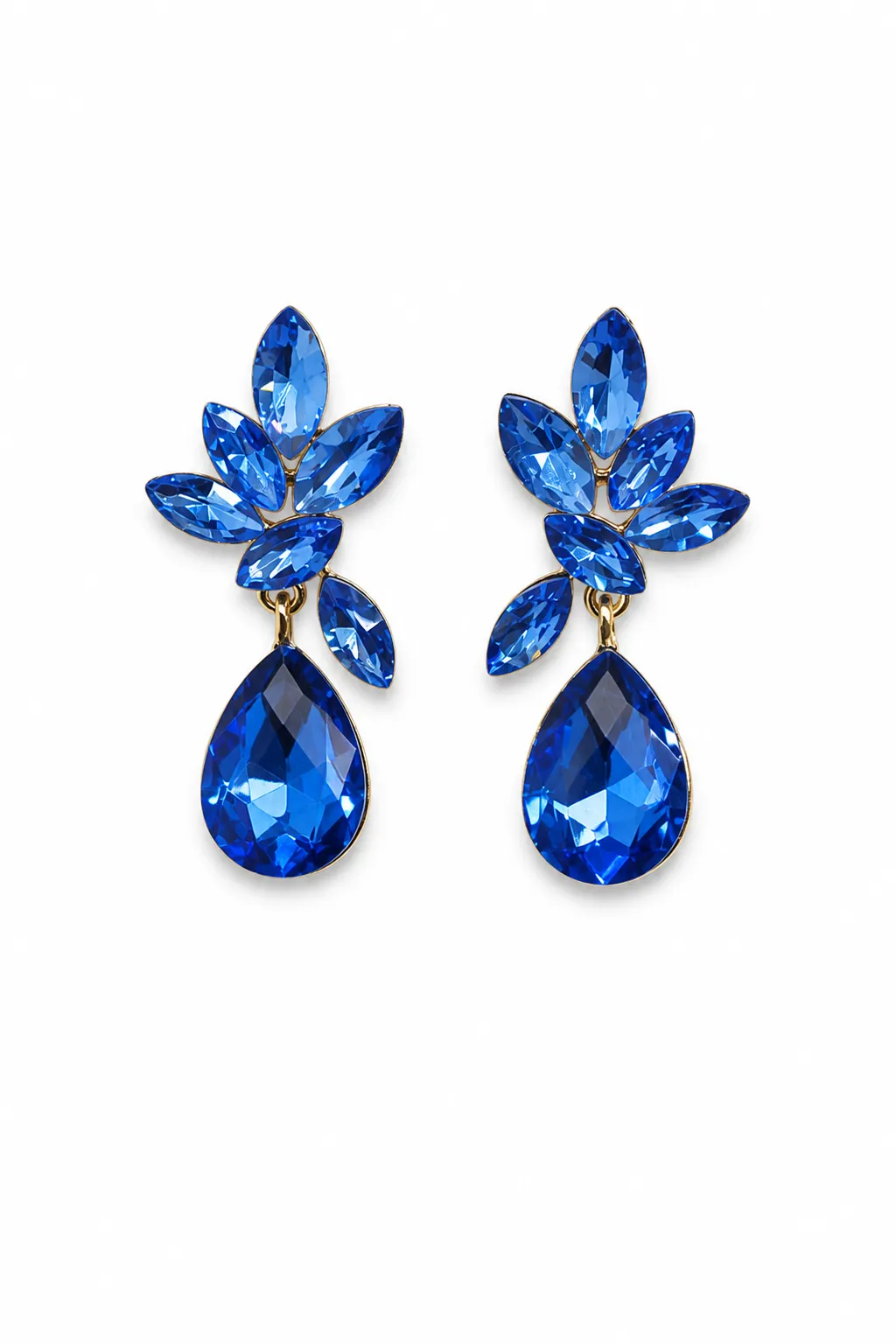 Pendientes azules de fiesta lágrima