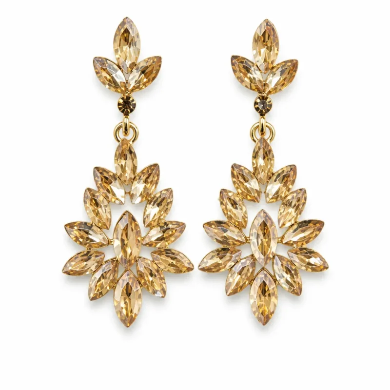 Pendientes de fiesta dorado champagne