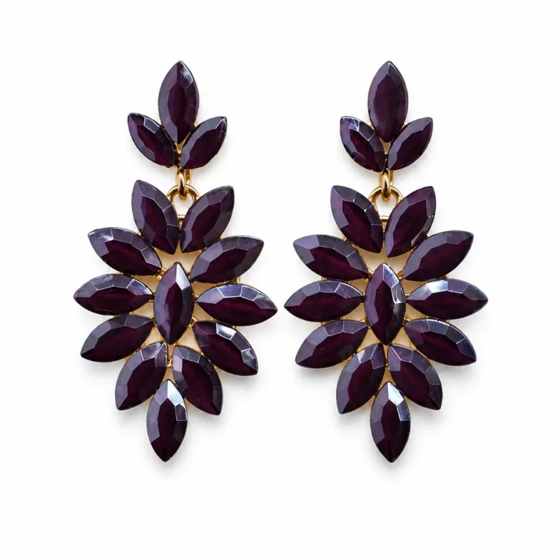 Pendientes de fiesta berenjena