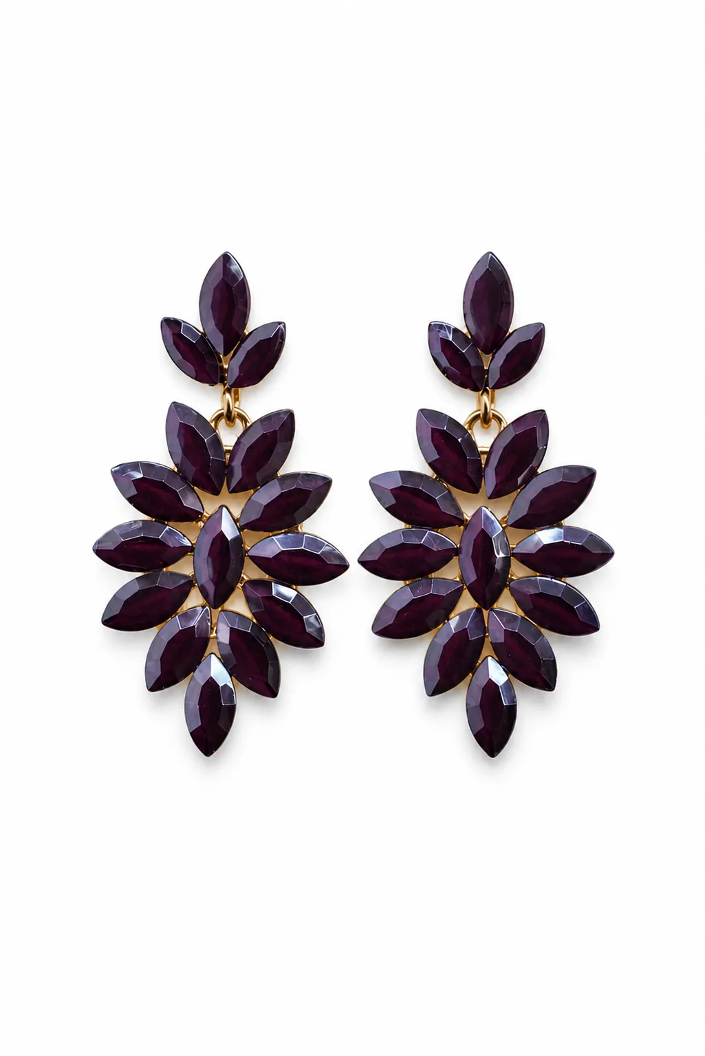 Pendientes de fiesta berenjena