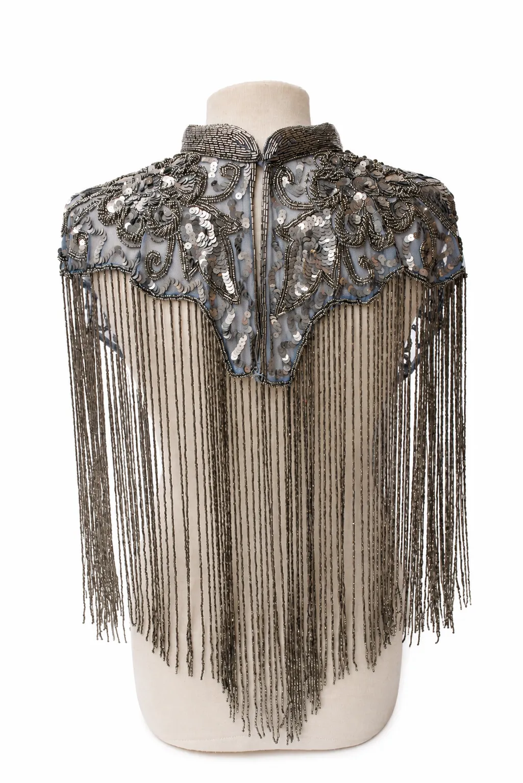 Capa joya de fiesta plata vieja gris humo - Imagen 4