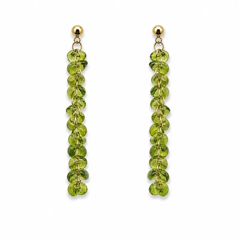 Pendientes largos lima cristales