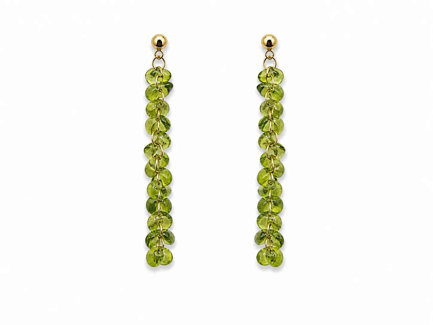 Pendientes largos lima cristales
