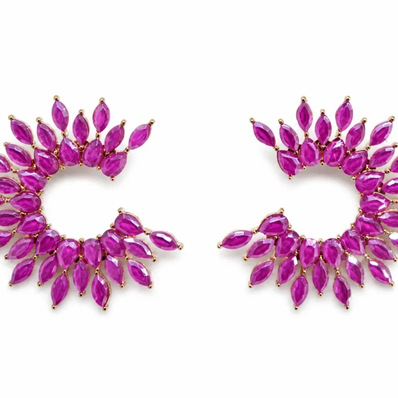 Pendientes rojos trepadores cristal