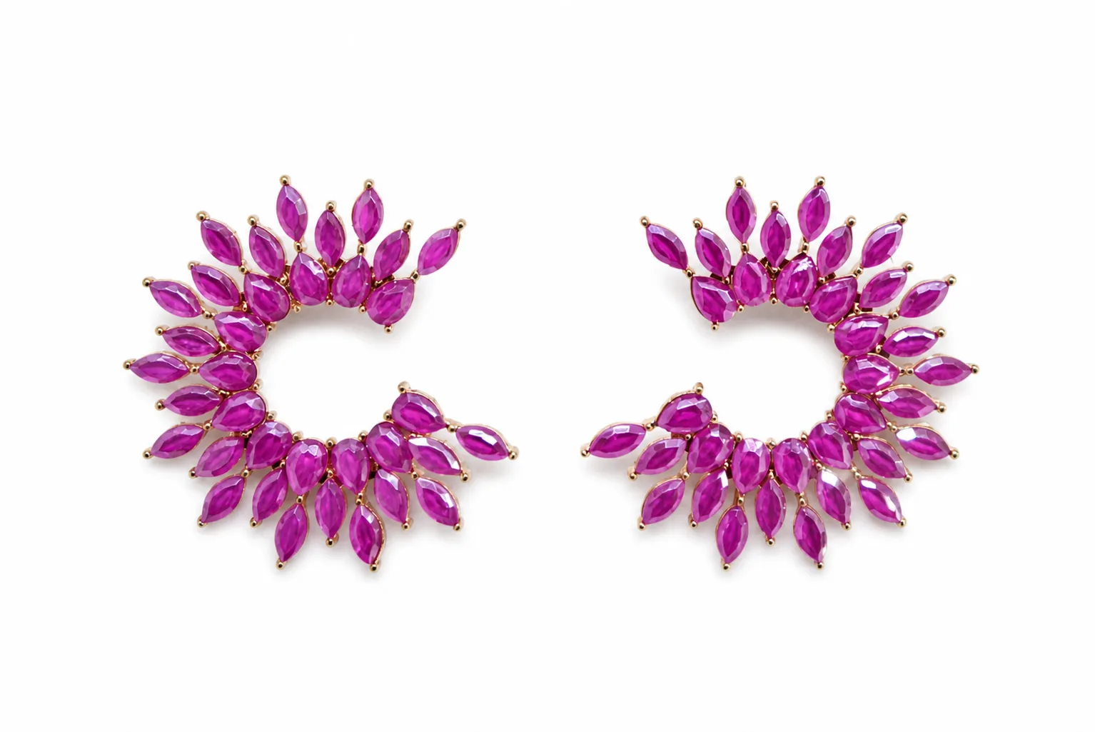 Pendientes rojos trepadores cristal