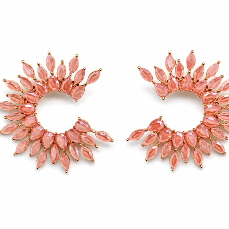 Pendientes rosas trepadores cristal