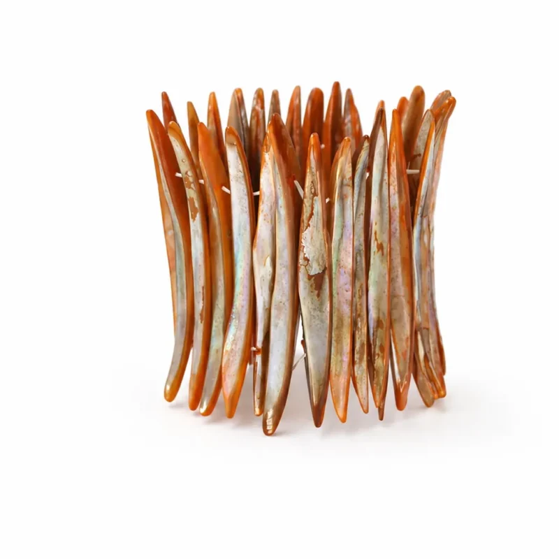 Brazalete naranja nácar irisada