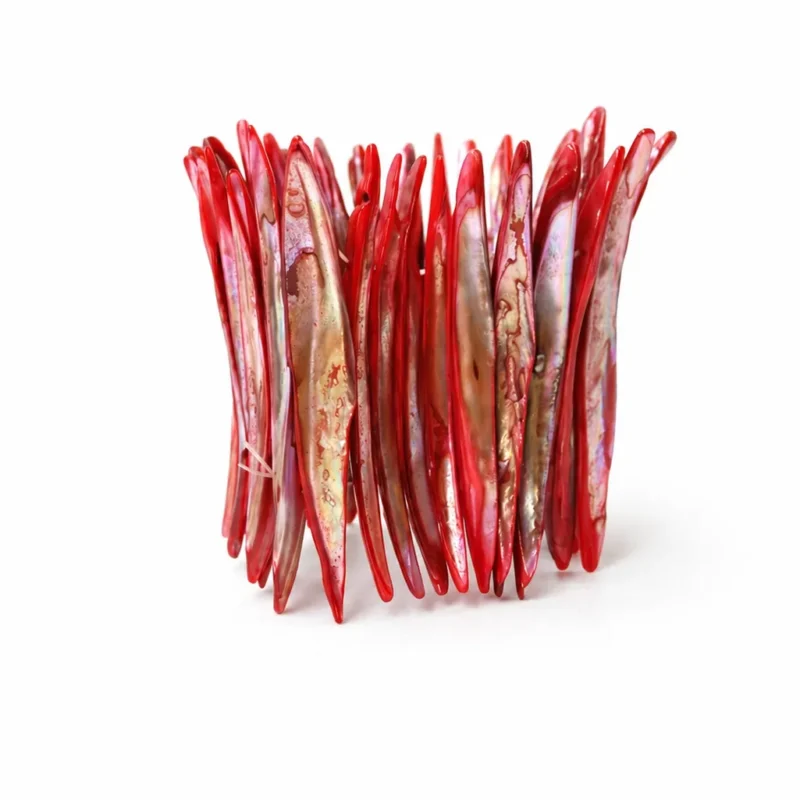Brazalete rojo nácar irisada