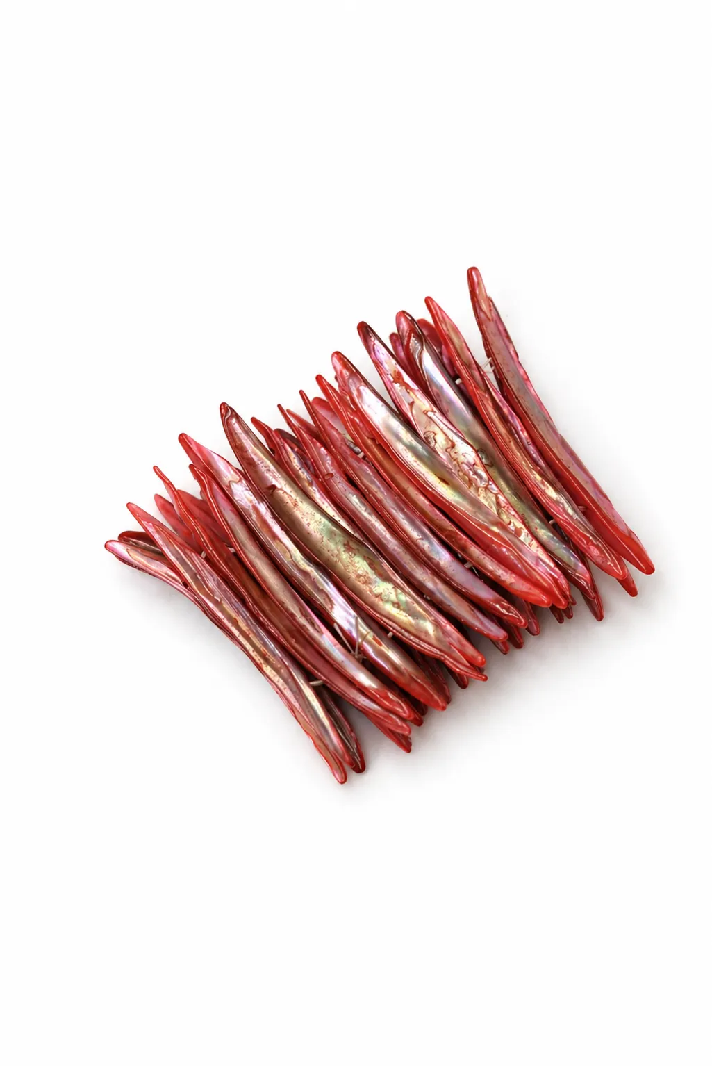 Brazalete rojo nácar irisada - Imagen 2