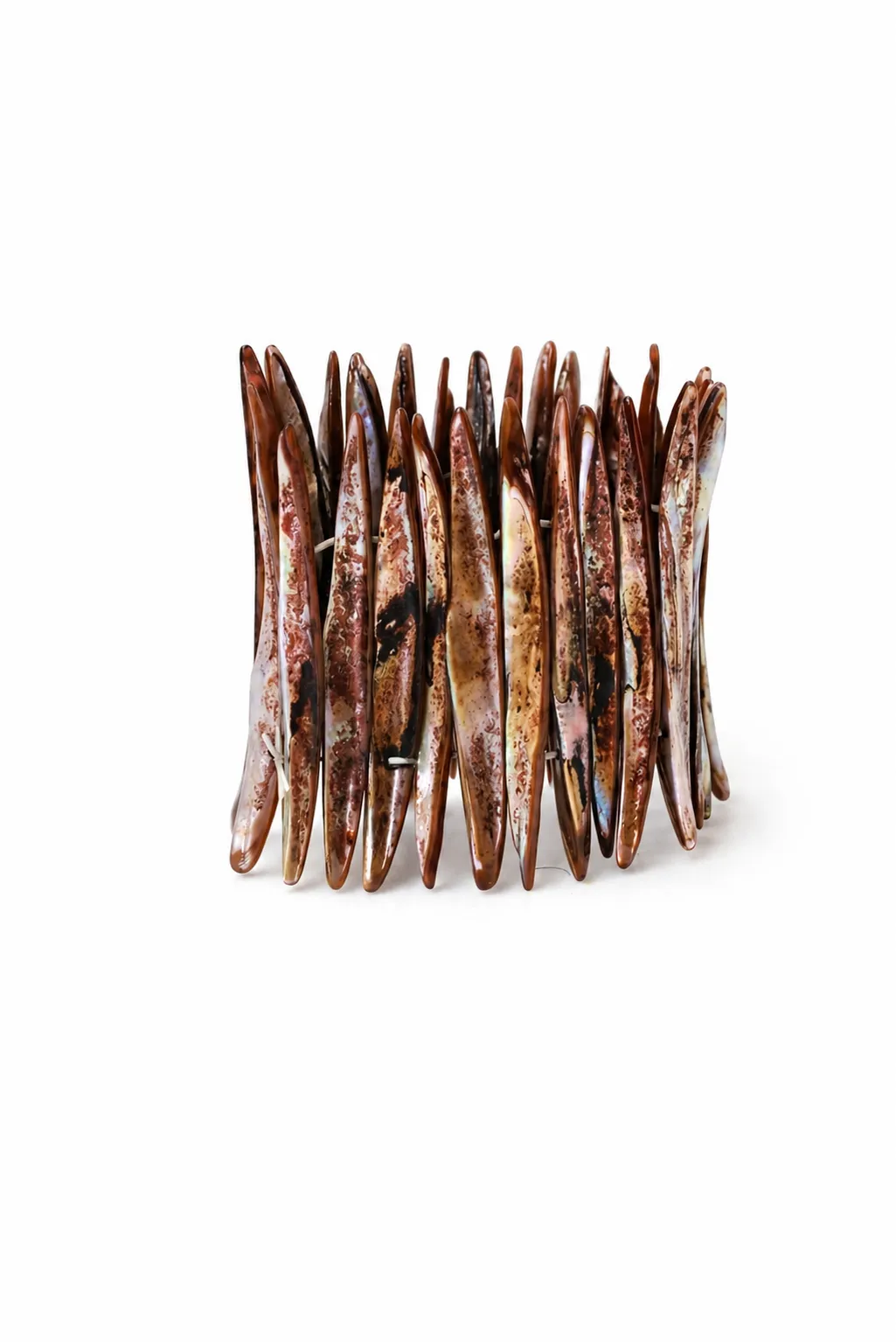 Brazalete marrón nácar irisada