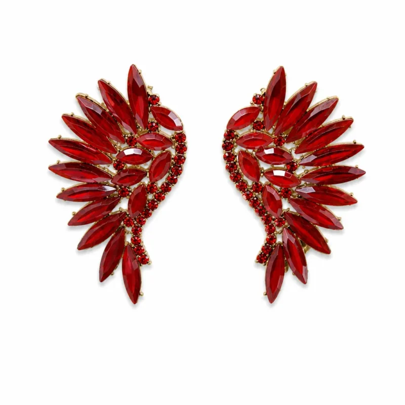 Pendientes rojos alas cristal