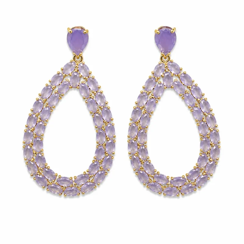 Pendientes de fiesta lila pastel