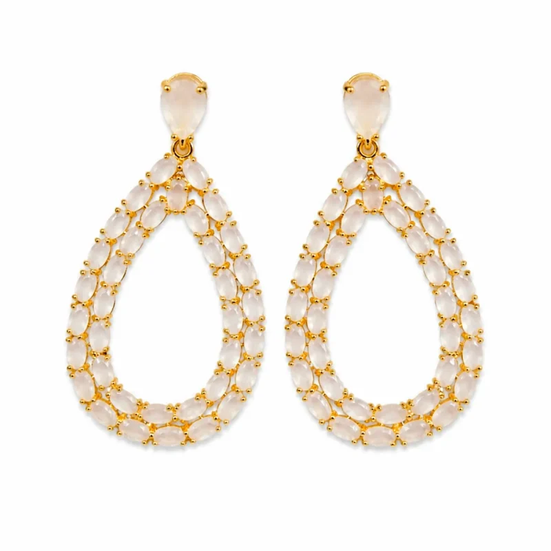 Pendientes blancos con piedras