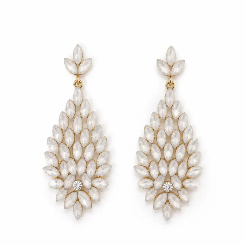Pendientes blancos de fiesta