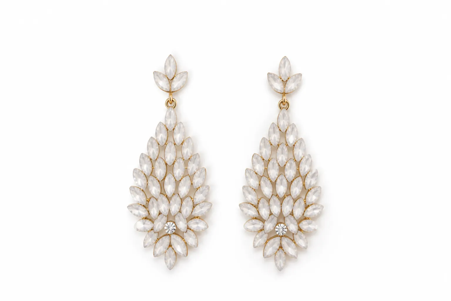 Pendientes blancos de fiesta