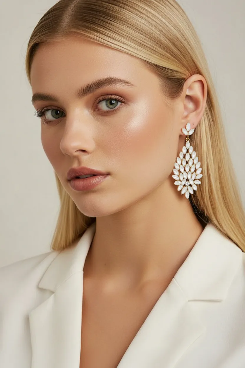 Pendientes blancos de fiesta - Imagen 2