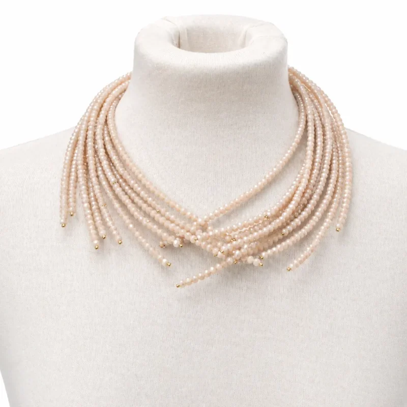 Collar choker rosa nude