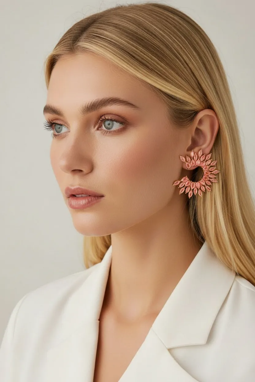 Pendientes rosas trepadores cristal - Imagen 2