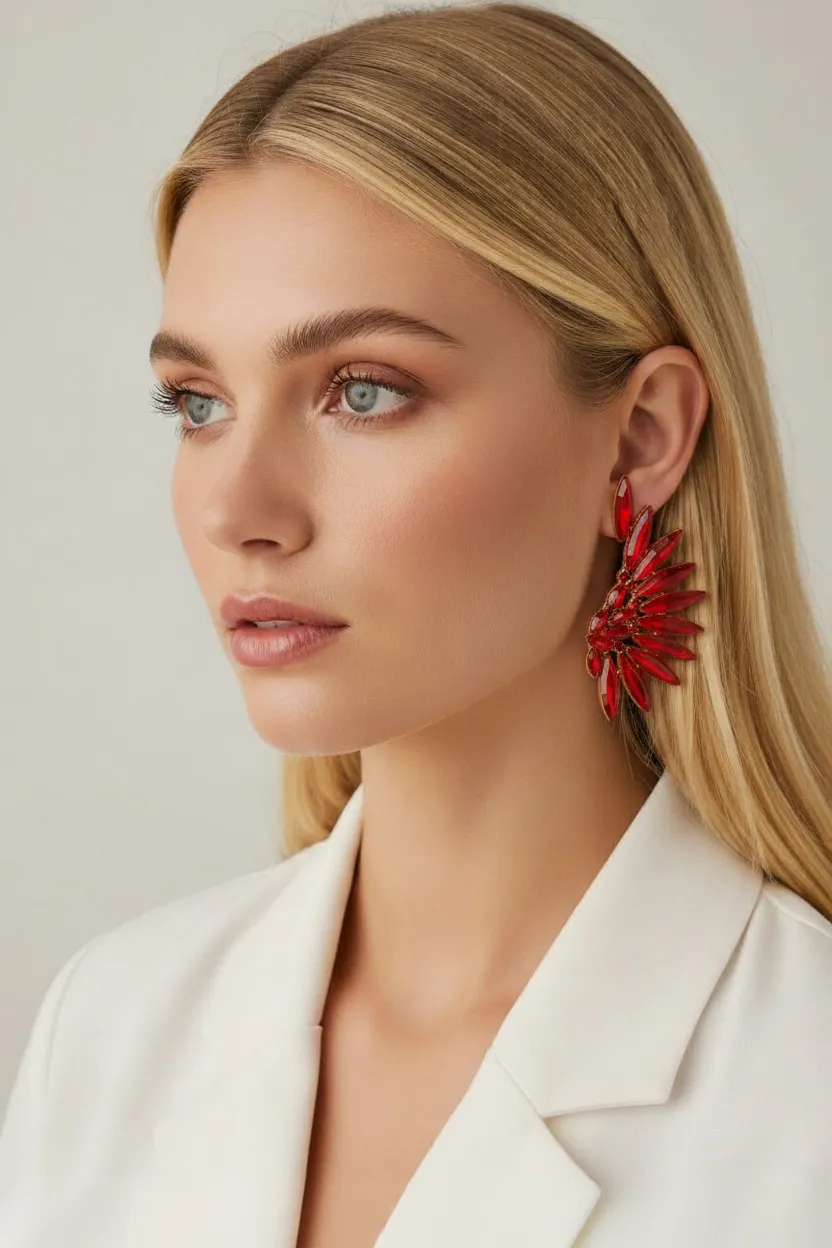 Pendientes fiesta rojos alas - Imagen 2
