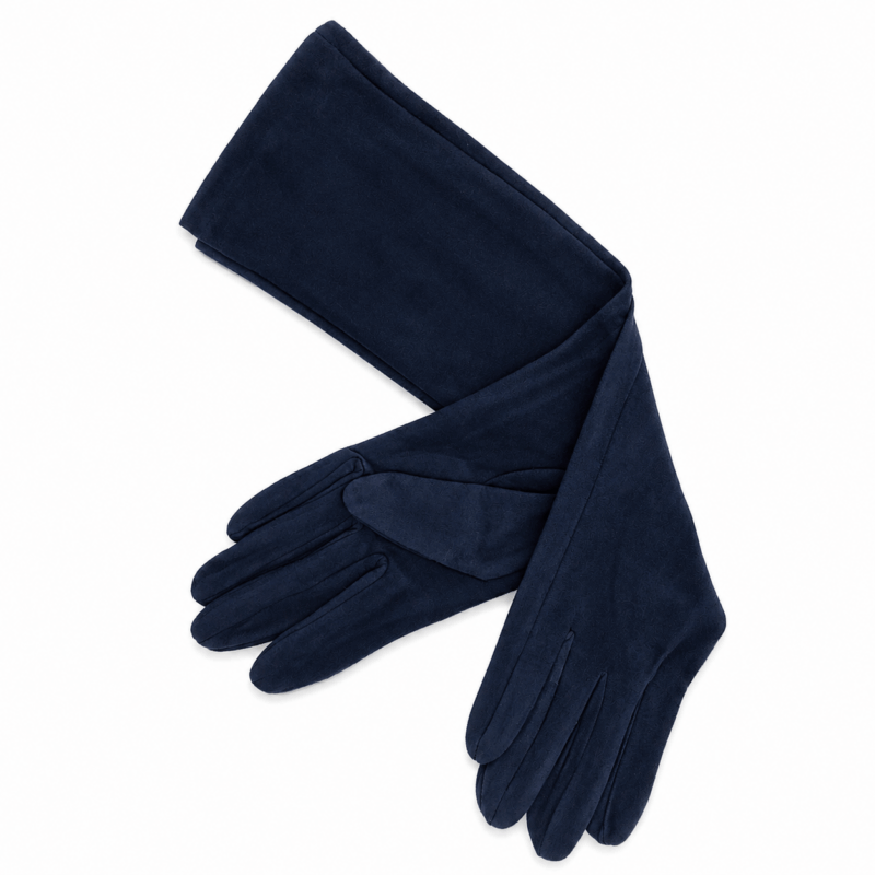 Guantes antelina azul marino 50 cm