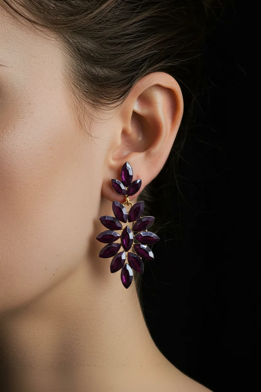 Pendientes de fiesta berenjena - Imagen 2