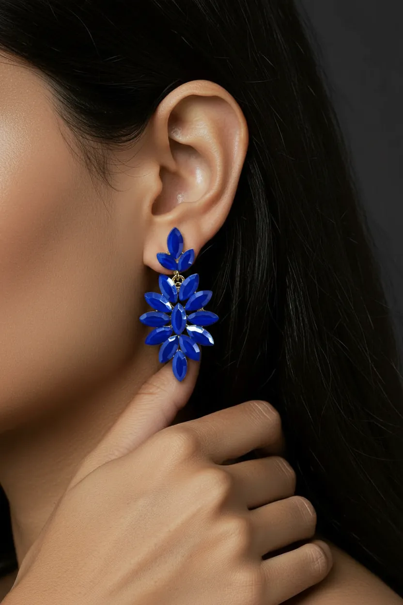 Pendientes de fiesta azul klein - Imagen 2