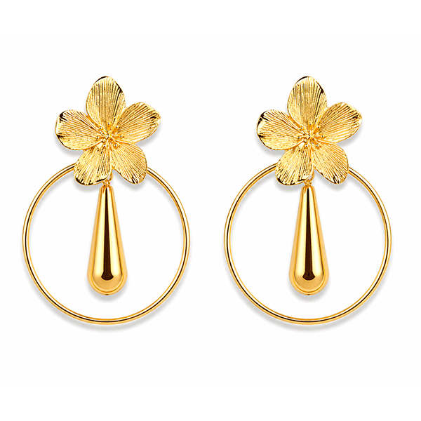 Pendientes aros dorados flamenca