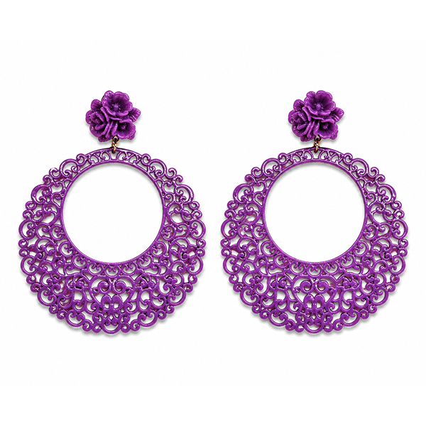 Pendientes flamenca morados