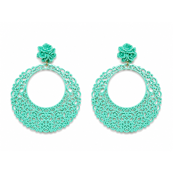 Pendientes flamenca verde agua