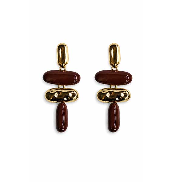 Pendientes geométricos marrones