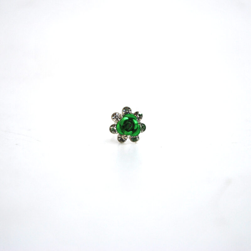 Horquillas fiesta verdes con plata
