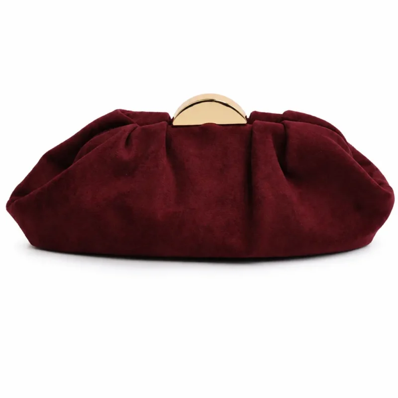 Clutch burdeos pliegues antelina